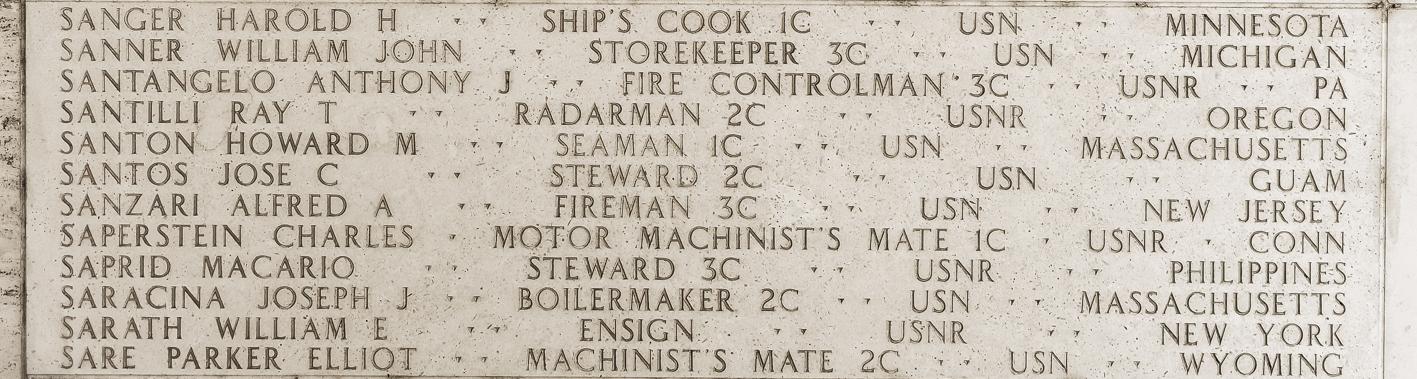 Joseph J. Saracina, Boilermaker Second Class